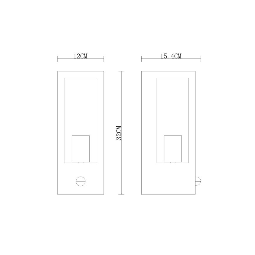 Globo Kinkiet z czujnikiem 1xE27/60W/230V IP44