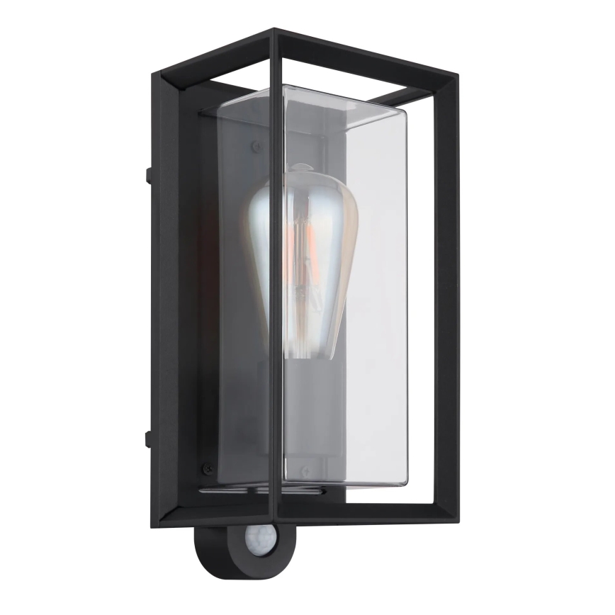 Globo - Kinkiet zewnętrzny z czujnikiem 1xE27/60W/230V IP44 czarny