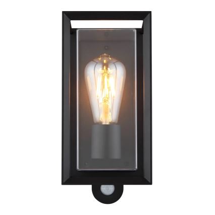 Globo - Kinkiet zewnętrzny z czujnikiem 1xE27/60W/230V IP44 czarny