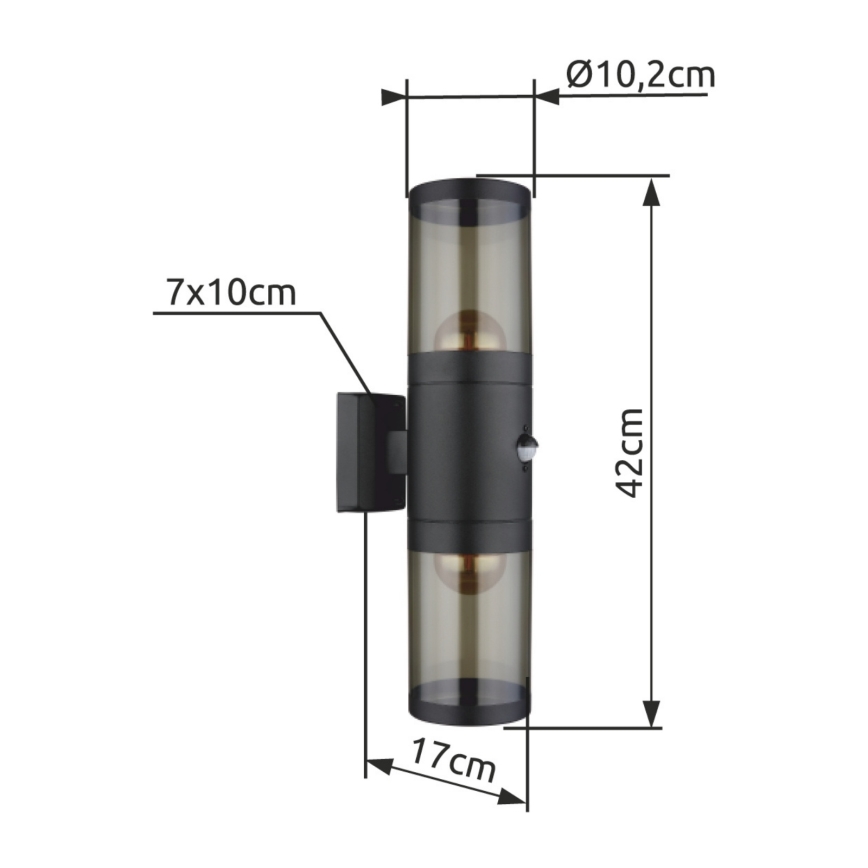 Globo - Kinkiet zewnętrzny 2xE27/60W/230V IP44