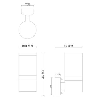 Globo - Kinkiet zewnętrzny 1xE27/60W/230V IP44