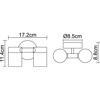 Globo 3207-2L - LED Oświetlenie zewnętrzne STYLE 2xGU10/5W/230V