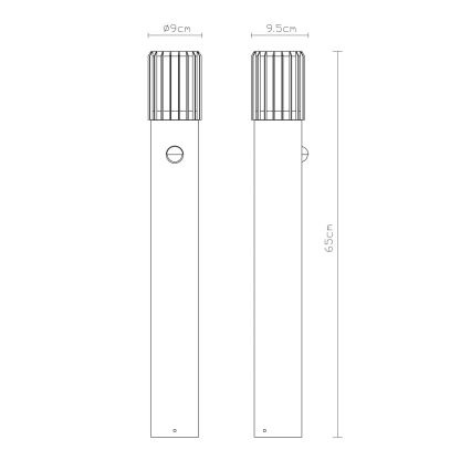 Globo - Lampa zewnętrzna z czujnikiem 1xE27/15W/230V IP54 65 cm