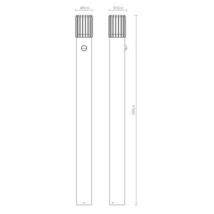 Globo - Lampa zewnętrzna z czujnikiem 1xE27/15W/230V IP54 100 cm