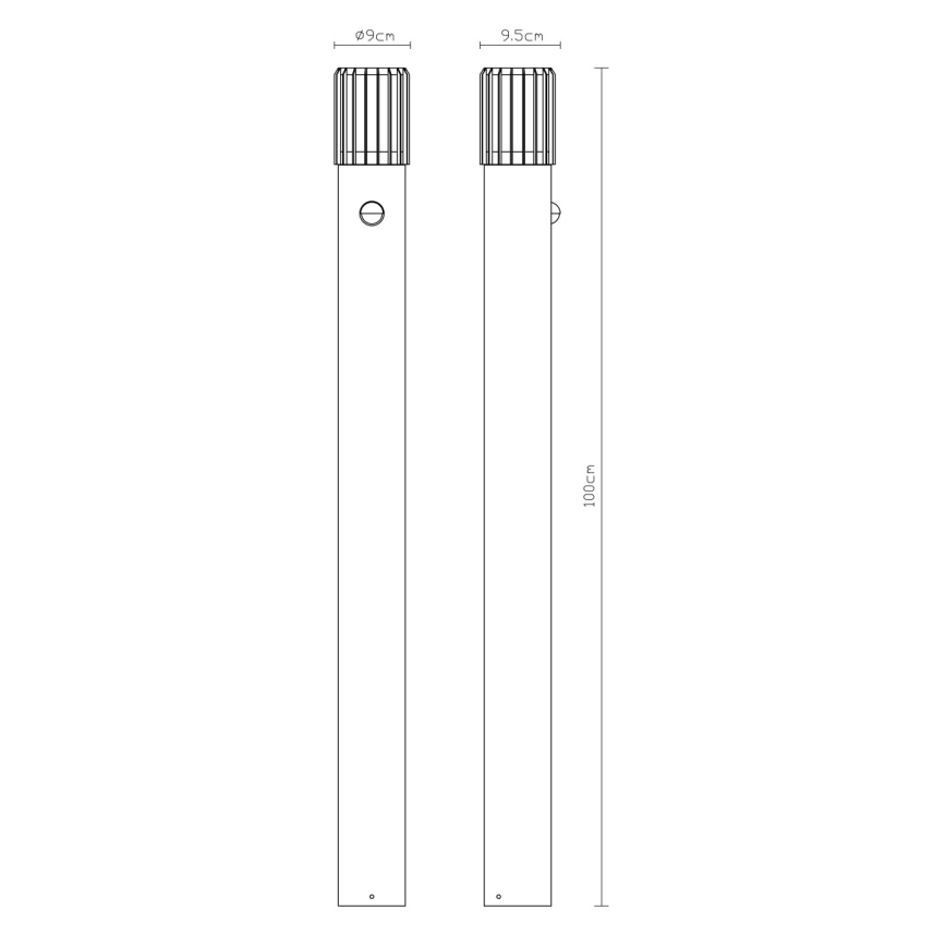 Globo - Lampa zewnętrzna z czujnikiem 1xE27/15W/230V IP54 100 cm