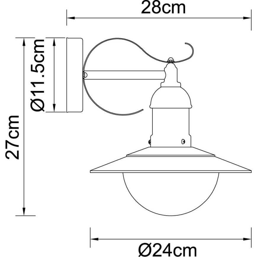 Globo - Kinkiet zewnętrzny 1xE27/23W/230V IP44