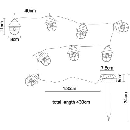Globo - LED Dekoracyjne oświetlenie solarne 8xLED/3,2V IP44