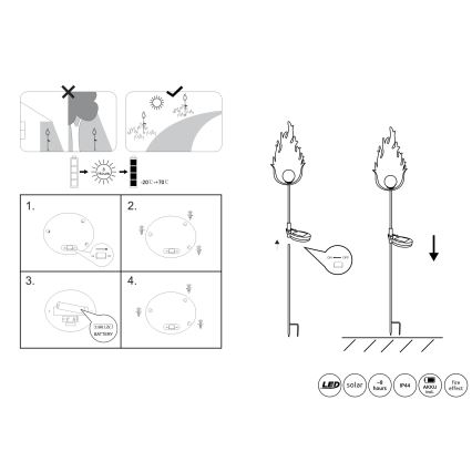 Globo - LED Oświetlenie solarne LED/0,04W/3V IP44 600 mAh