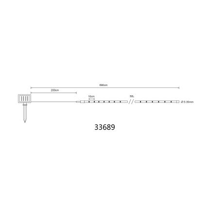 Globo - Łańcuch solarny LED/1,2V IP44 4,9 m 600 mAh