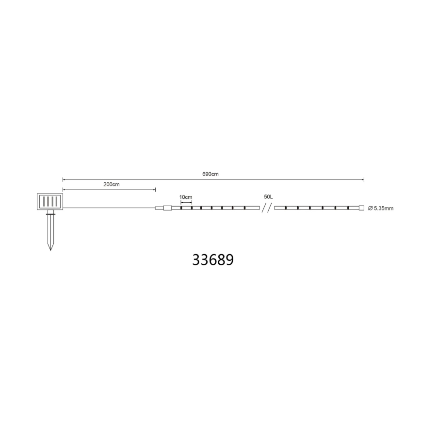 Globo - Łańcuch solarny LED/1,2V IP44 4,9 m 600 mAh