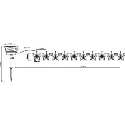 Globo - LED RGB Łańcuch dekoracyjny 10xLED/0,06W/3,2V 470 cm IP44