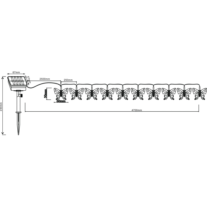 Globo - LED RGB Łańcuch dekoracyjny 10xLED/0,06W/3,2V 470 cm IP44