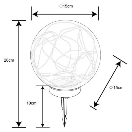 Globo - LED Oświetlenie solarne 20xLED/0,06W/1,2V śr. 15 cm IP44