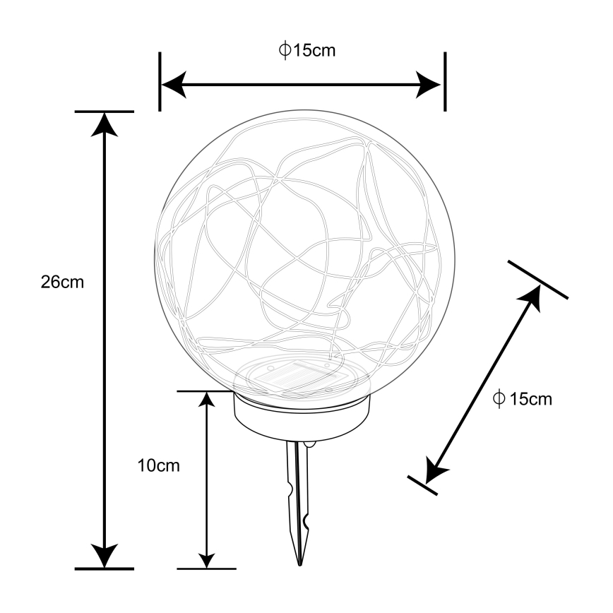 Globo - LED Oświetlenie solarne 20xLED/0,06W/1,2V śr. 15 cm IP44