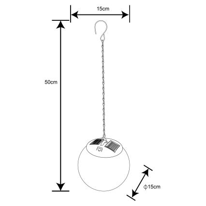 Globo - Solarny lampion LED na łańcuchu 20xLED/0,06W/1,2V śr. 15 cm IP44 600 mAh