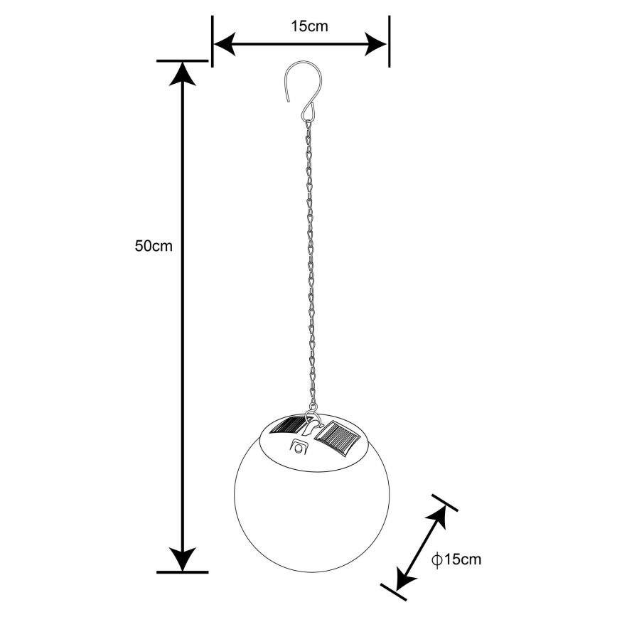 Globo - Solarny lampion LED na łańcuchu 20xLED/0,06W/1,2V śr. 15 cm IP44 600 mAh