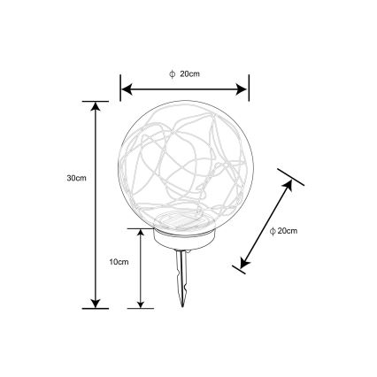 Globo - LED Lampa solarna 30xLED/0,06W/1,2V śr. 20 cm IP44