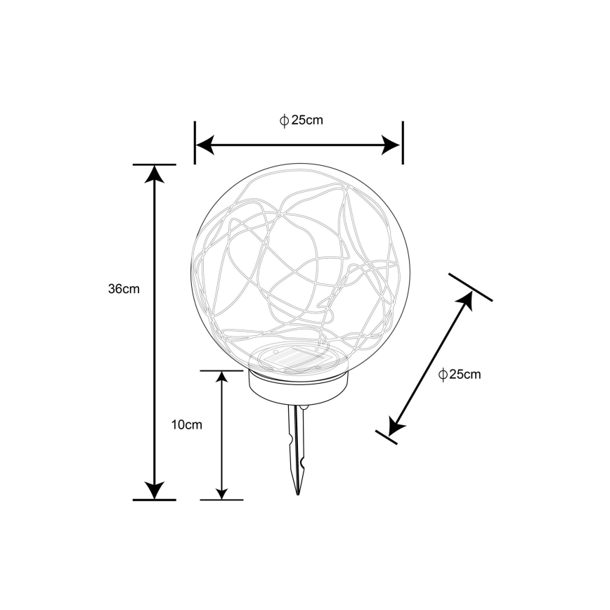 Globo - Lampa solarna 40xLED/0,06W/1,2V śr. 25 cm IP44