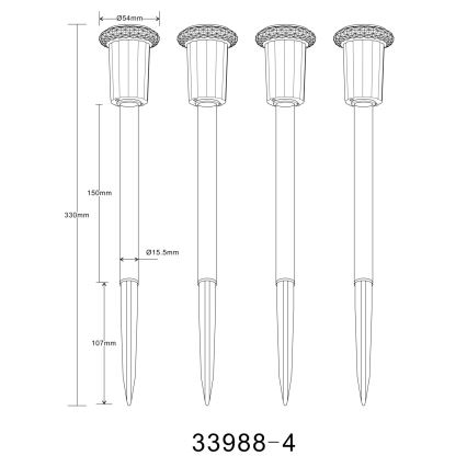 Globo - ZESTAW 4x LED Oświetlenie solarne LED/0,06W/1,2V IP44