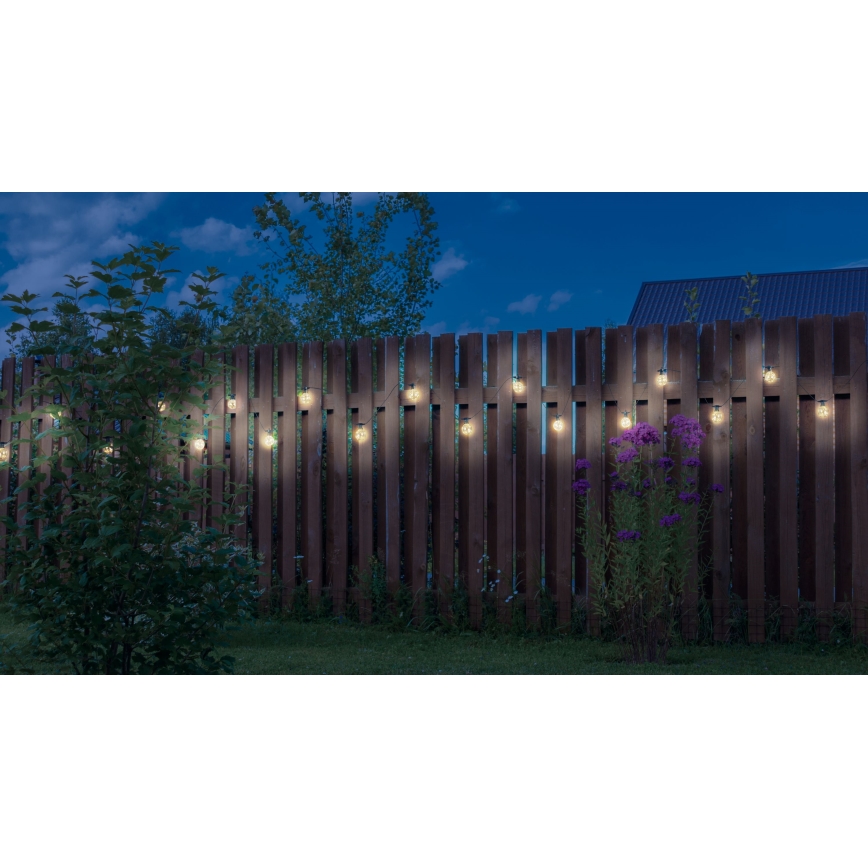 Globo - Zewnętrzny łańcuch dekoracyjny LED 10xLED/0,27W/230V 7,5 m IP44 czarny