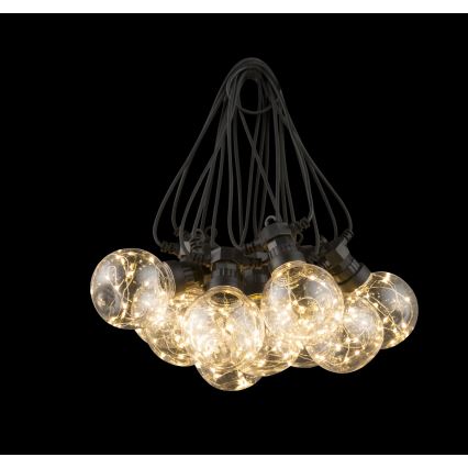 Globo - Zewnętrzny łańcuch dekoracyjny LED 10xLED/0,27W/230V 7,5 m IP44 czarny