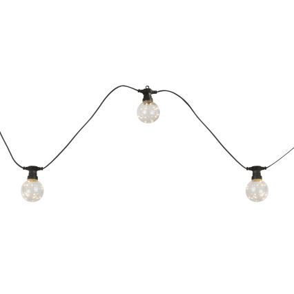 Globo - Zewnętrzny łańcuch dekoracyjny LED 10xLED/0,27W/230V 7,5 m IP44 czarny