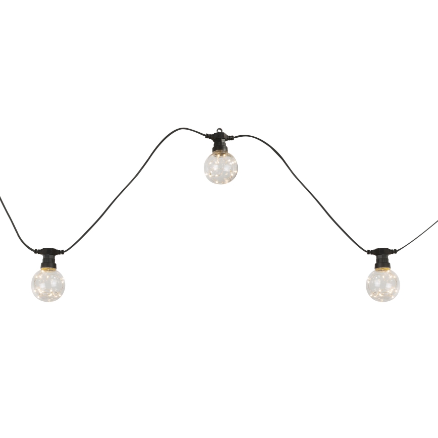 Globo - Zewnętrzny łańcuch dekoracyjny LED 10xLED/0,27W/230V 7,5 m IP44 czarny