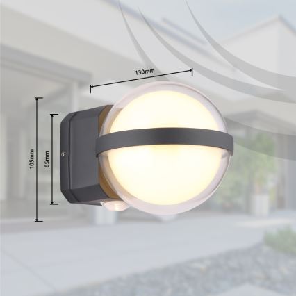 Globo - LED Kinkiet zewnętrzny LED/12W/230V IP54 czarny
