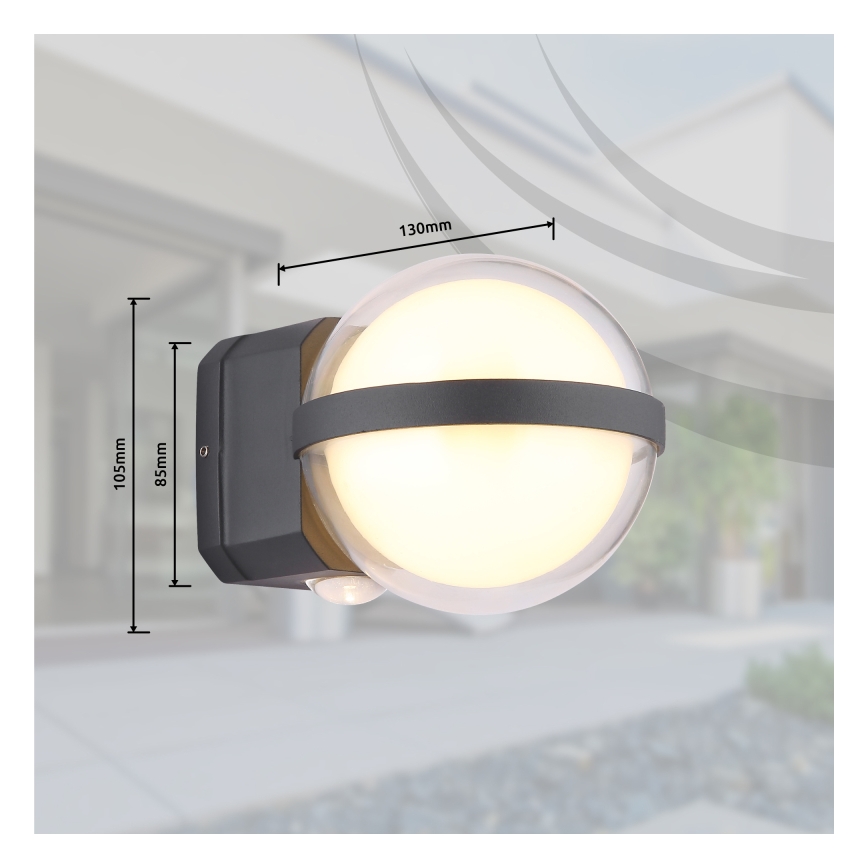 Globo - LED Kinkiet zewnętrzny LED/12W/230V IP54 czarny
