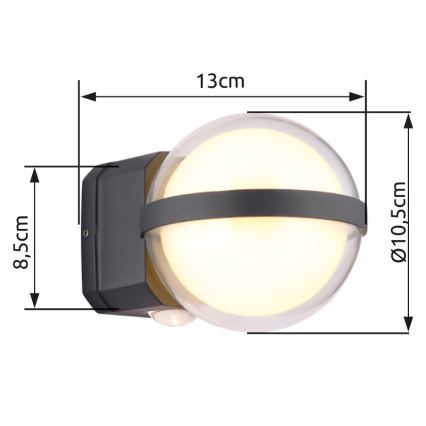 Globo - LED Kinkiet zewnętrzny LED/12W/230V IP54 czarny