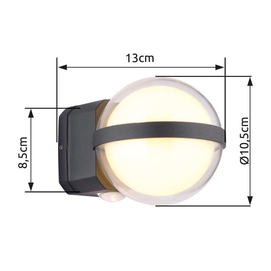 Globo - LED Kinkiet zewnętrzny LED/12W/230V IP54 czarny
