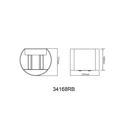 Globo - LED Kinkiet zewnętrzny 2xLED/3W/230V IP44 czarny