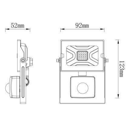 Globo - LED Reflektor z czujnikiem LED/10W/230V IP44