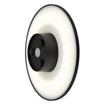 Globo - LED zewnętrzna lampa ścienna LED/15W/230V 3000/4000/6000K śr. 25,2 cm IP44 czarna