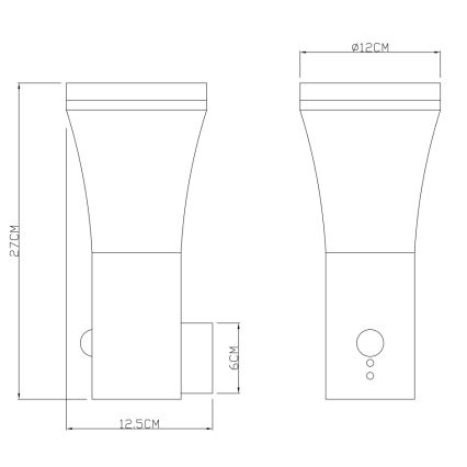 Globo - LED Kinkiet zewnętrzny z czujnikiem LED/10,5W/230V IP44