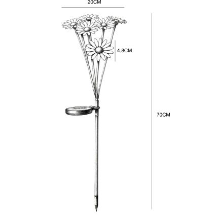 Globo - Lampa solarna LED 6xLED/3V IP44 600 mAh kwiat