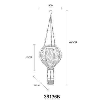 Globo - Wisząca ozdoba solarna 20xLED/0,5W/3V IP44 latający balon