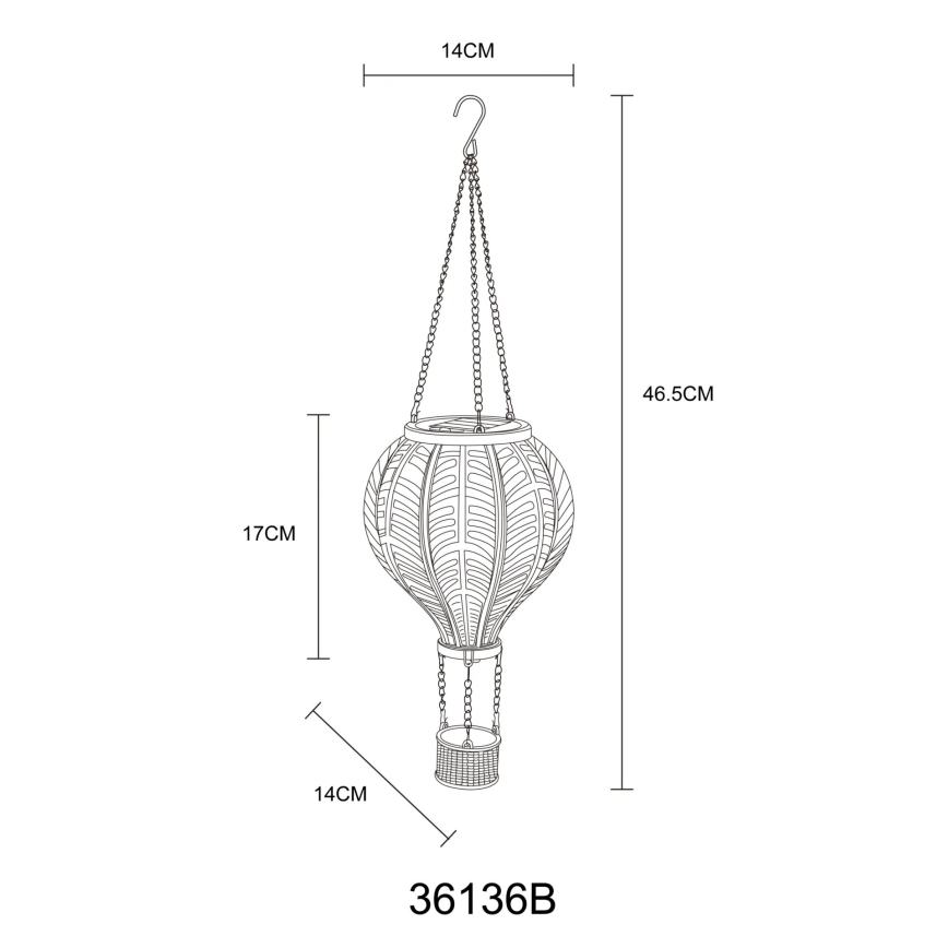 Globo - Wisząca ozdoba solarna 20xLED/0,5W/3V IP44 latający balon
