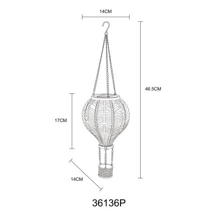 Globo - LED Wisząca ozdoba solarna 20xLED/0,5W/3V IP44 latający balon