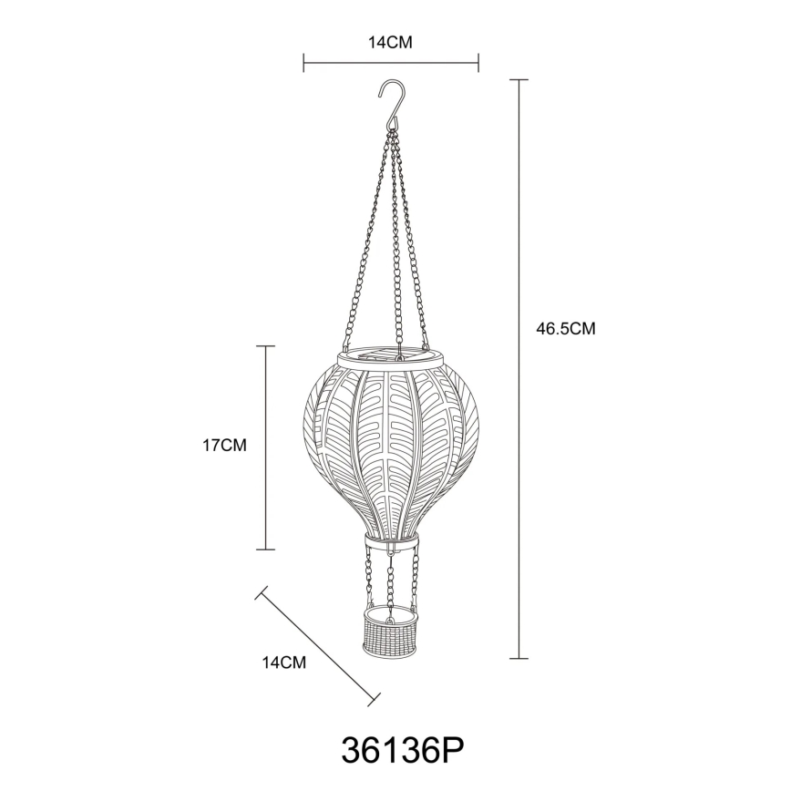 Globo - LED Wisząca ozdoba solarna 20xLED/0,5W/3V IP44 latający balon