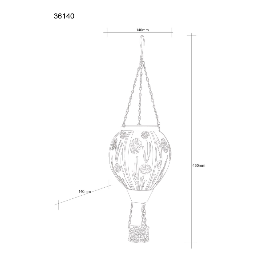 Globo - Zawieszana dekoracja solarna LED 12xLED/0,02W/3V IP44 300 mAh latający balon