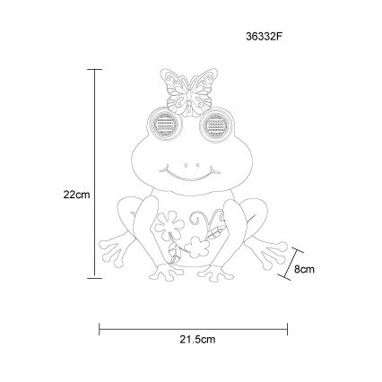 Globo - Solarna lampa LED 104 diod/3V IP44 300 mAh żaba