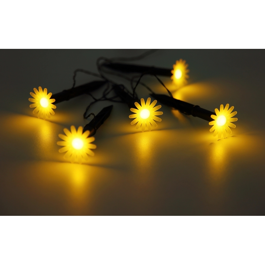Globo - solarny łańcuch świetlny LED, 5 diod LED, 3V, IP44, 300 mAh, 2,2 m, kwiaty