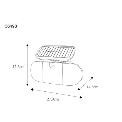 Globo - Lampa solarna LED z czujnikiem LED/3,7V IP44 2000 mAh
