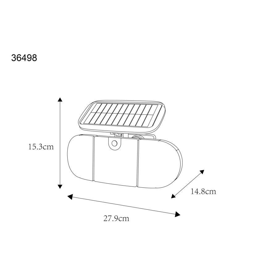 Globo - Lampa solarna LED z czujnikiem LED/3,7V IP44 2000 mAh