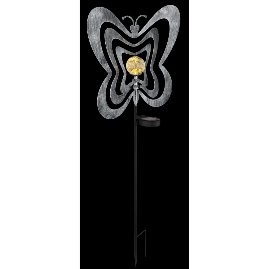 Globo - Oprawa solarna LED/3V IP44 300 mAh srebrny motyl
