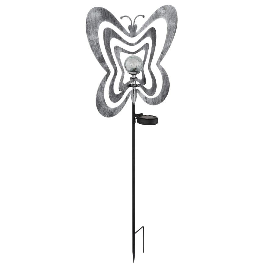 Globo - Oprawa solarna LED/3V IP44 300 mAh srebrny motyl