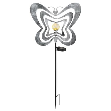 Globo - Oprawa solarna LED/3V IP44 300 mAh srebrny motyl