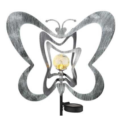 Globo - Oprawa solarna LED/3V IP44 300 mAh srebrny motyl