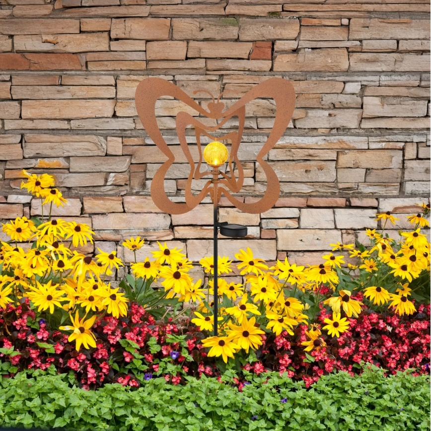 Globo - Solarna lampa LED/3V IP44 300 mAh rdzawy motyl